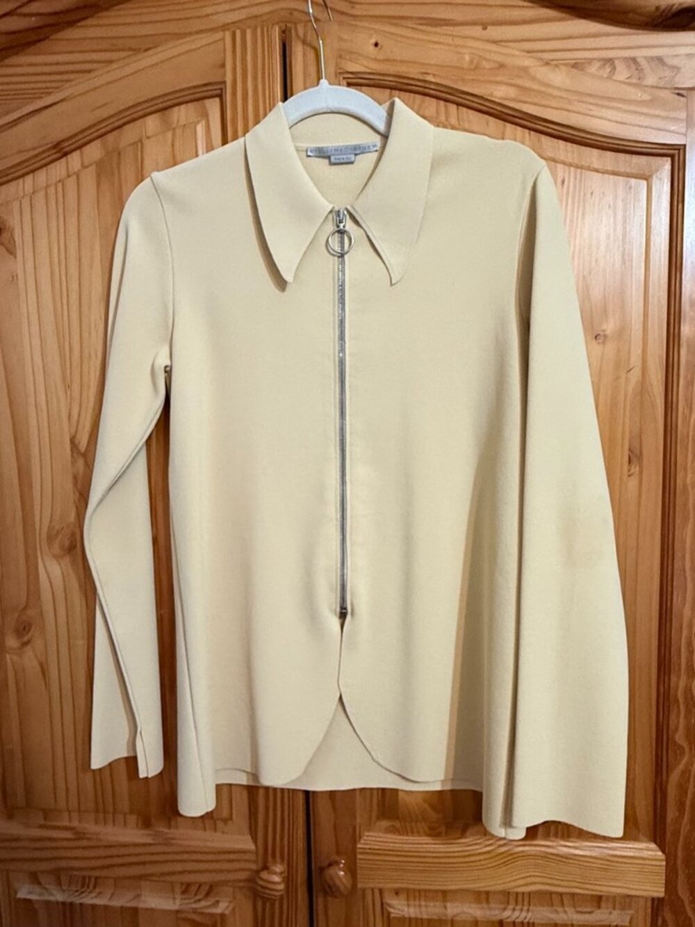 Stella McCartney Pastel Yellow Zipped Knit Cardigan Jacket - Size 42